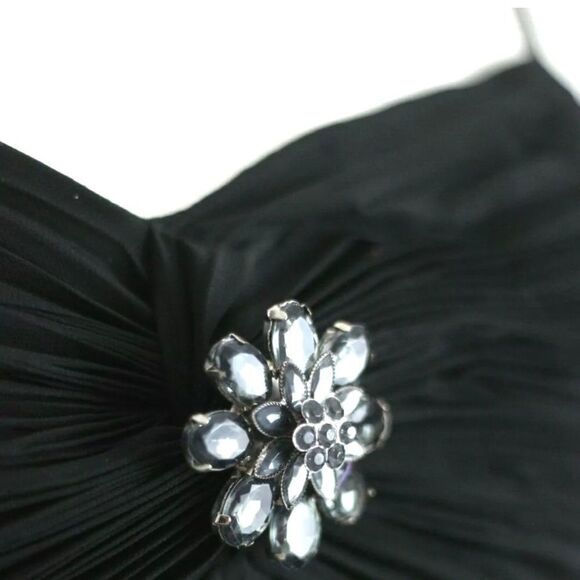 M&S Autograph Black Pleated Party Cocktail Dress Sz M - Picture 8 of 16